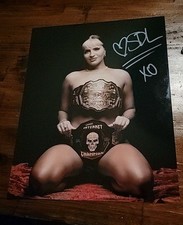 2 cintos de título nu Steph De Lander assinado WWE 8X10 autógrafo FOTO TNA Impact🩸, usado comprar usado  Enviando para Brazil
