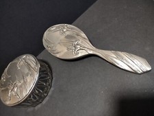 CONJUNTO DE PENTEADEIRA ESTILO ART NOUVEAU VIDRO PÓ PUFF & PINCEL comprar usado  Enviando para Brazil