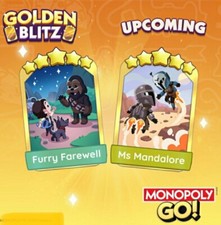 ⭐GOLDEN BLITZ NOW⭐FURRY FAREWELL OR MS. MANDALORE⭐STAR WARS MONOPOLY_GO ADESIVO⚡ comprar usado  Enviando para Brazil