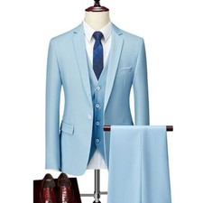 Conjunto de 3 peças ternos masculinos jaqueta calça colete casamento noivo blazer casaco calças, usado comprar usado  Enviando para Brazil
