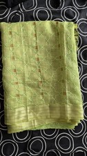 Green saree unstitched for sale  WEMBLEY