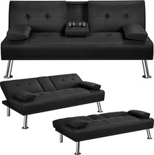 Schlafsofa schwarz gepolsterte gebraucht kaufen  Zittau
