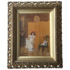 Dolly Fox English School 1897 pintura a óleo no painel 'Girl Dancing for Her Doll'  comprar usado  Enviando para Brazil