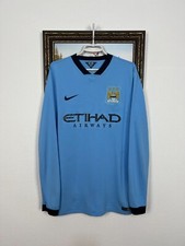 Camiseta de futebol Manchester City Home 2014 futebol Nike manga longa tamanho G comprar usado  Enviando para Brazil