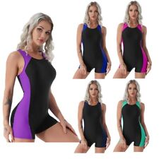 Traje de baño de una pieza para mujer Boyleg correas espalda cruzada protector contra erupciones disfraz de natación segunda mano  Embacar hacia Mexico