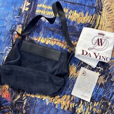Bolsa de ombro Alexandra Da Vinci azul camurça/couro International H24 comprar usado  Enviando para Brazil