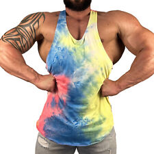 Tanque de musculação masculino Tie Dye retrô academia muscular anos 70 comprar usado  Enviando para Brazil
