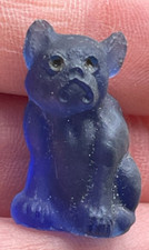 Usado, Década de 1930? Cracker Jack Vidro Tcheco Bulldog Francês Prêmio Cachorro Azul Cobalto Sem Coleira comprar usado  Enviando para Brazil