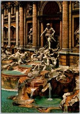 Cartão postal arte água estátua detalhe arquitetônico fonte de Trevi Roma Itália comprar usado  Enviando para Brazil