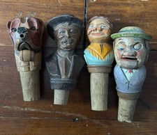 Rolhas de cortiça vintage esculpidas à mão para garrafa de vinho em madeira tem 4 (B) comprar usado  Enviando para Brazil