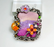 Broche grande de alta qualidade flor de joaninha inseto rosa pesado roxo OOAK BC26 comprar usado  Enviando para Brazil