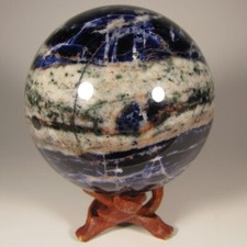 Bola esfera de pedra preciosa SODALITA 3,2" com suporte - Brasil - 81mm - 1,7 lbs. comprar usado  Enviando para Brazil