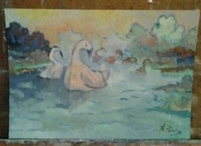 Tableau huile toile d'occasion  Rouen-
