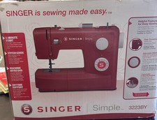 Máquina de costura SINGER vermelha simples 3223BY com tampa e caixa original comprar usado  Enviando para Brazil