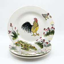 Usado, Paula Deen Southern Rooster 8" prato de salada conjunto de 3 galinhas | pintado à mão comprar usado  Enviando para Brazil