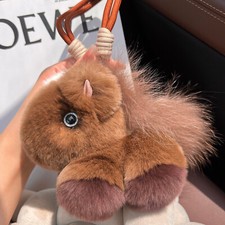 Chaveiro fofo de pele de coelho real cavalo unicórnio bolsa de brinquedo infantil charme acessórios para telefone, usado comprar usado  Enviando para Brazil