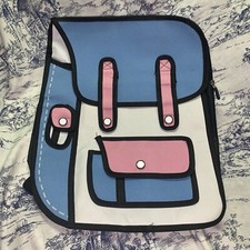 Bolsa de ombro de papel desenho animado estilo salto 3D desenho 2D mochila toon quadrinhos comprar usado  Enviando para Brazil