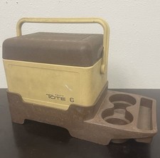 Vintage Gott Tote Pacote com 6 Cooler Console Braço Descanso Suporte para Copo Base Marrom comprar usado  Enviando para Brazil