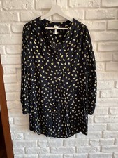 Granatowa sukienka mini w żółte kwiaty kwiatowa h&m oversize 38 m (40 L 42 XL) na sprzedaż  PL