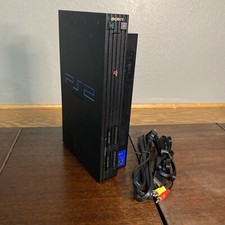 PS2 Sony PlayStation 2 Fat com cabos de alimentação e AV - Preto SCPH-39001 Testado, usado comprar usado  Enviando para Brazil