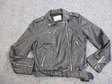 Jaqueta masculina Levi Strauss XL preta couro sintético motociclista com cinto pele de cobra zíper comprar usado  Enviando para Brazil