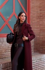 ZARA ZW COLLECTION DOPASOWANY DŁUGI PŁASZCZ BORDOWY NOWY SS25 ROZMIARY XS-XL REF 2170/603 na sprzedaż  Wysyłka do Poland