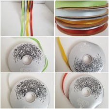 Lote de 4 fitas para artesanato de cetim McGinley 9/16 x 100 jardas ferrugem ouro azul citrino  comprar usado  Enviando para Brazil