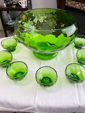 Green glass punch for sale  West Palm Beach