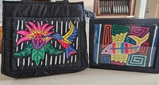 Bolsa de ombro panamenha beija-flor Mola e peixe emoldurado Mola -Kuna arte popular, usado comprar usado  Enviando para Brazil