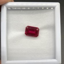 Rubi vermelho natural birmanês certificado 10 CT+ pedra preciosa solta corte esmeralda impecável comprar usado  Enviando para Brazil