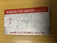 1988 ticket stub for sale  MANCHESTER