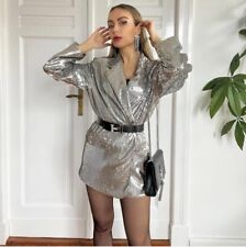 Zara silver sequinned for sale  LONDON