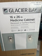Armário de remédios Glacier Bay com espelho 16"L x 26"H embutido/montagem em superfície branco comprar usado  Enviando para Brazil
