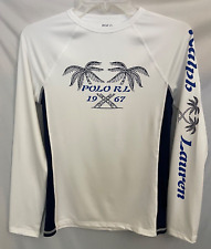 Usado, Camisa Polo Ralph Lauren Juvenil Infantil Rash Guard Jersey Branca Azul Tamanho M (10-12) comprar usado  Enviando para Brazil