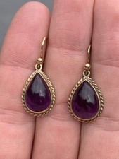 gold amethyst earrings for sale  BRIGHTON