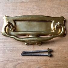 Antiga caixa de cartas de latão placa vintage porta batente carta aba puxar Art Nouveau comprar usado  Enviando para Brazil