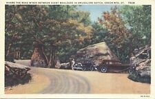 Cartão postal Giant Boulders Smugglers Notch GREEN MOUNTAINS Vermont EUA Curteich comprar usado  Enviando para Brazil