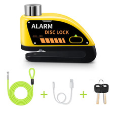 Nova Trava de Freio a Disco de Alarme de Motocicleta 120Db Bicicleta Recarregável Moto Anti T, usado comprar usado  Enviando para Brazil
