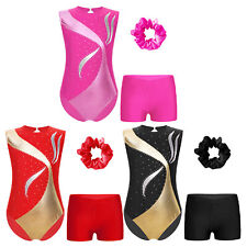 Usado, Conjuntos de roupas de dança de ginástica para meninas roupa sem mangas collant festa headwear infantil comprar usado  Enviando para Brazil