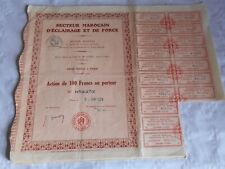 Certificado de acciones vintage Stock Bond acción iluminación y potencia marroquíes 1929 segunda mano  Embacar hacia Mexico