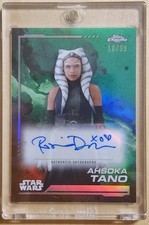 Tarjeta autógrafa Topps cromada Star Wars ROSARIO DAWSON como AHSOKA TANO #10/99 segunda mano  Embacar hacia Mexico