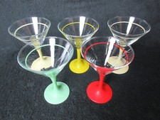 Martini glasses colourful for sale  RETFORD