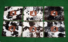 Conjunto de 6 tapetes de mesa de couro bovino mesa de jantar colocar tapetes cabelo em PM-5 comprar usado  Enviando para Brazil