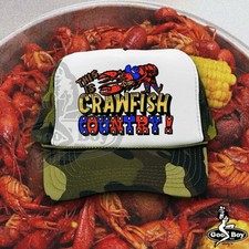 Chapéu de lagostim This is Crawfish Country! Boné de corda camuflado caminhoneiro lagostim ferver, usado comprar usado  Enviando para Brazil