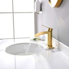 Torneira cachoeira alça única para pia de banheiro em ouro escovado, usado comprar usado Torneira cachoeira alça única para pia de banheiro em ouro escovado, usado comprar usado  Enviando para Brazil