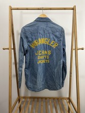 AMOSTRA RARA Wrangler Chain Stitch Jeans Jaquetas Pérola Snap Camisa Cambraia M comprar usado  Enviando para Brazil