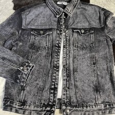 Jaqueta jeans Crazy Train preta lavagem ácida média comprar usado  Enviando para Brazil
