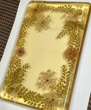 Usado, Vintage 13x8 Flor de Planta Real Acrílico Lucite Resina Transparente Placa Quente Rebite comprar usado  Enviando para Brazil