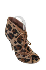 Bota Alaia Feminina Cabelo de Pônei Estampa de Leopardo com Cadarço Biqueira Aberta Marrom Tamanho 7 comprar usado  Enviando para Brazil
