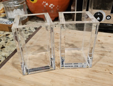 2 CAIXAS DE BUGIGANGAS DE ARMAZENAMENTO CUBO ACRÍLICO LUCITE TRANSPARENTE GROSSO Cubos 4 1/4" x 2 1/4" comprar usado  Enviando para Brazil